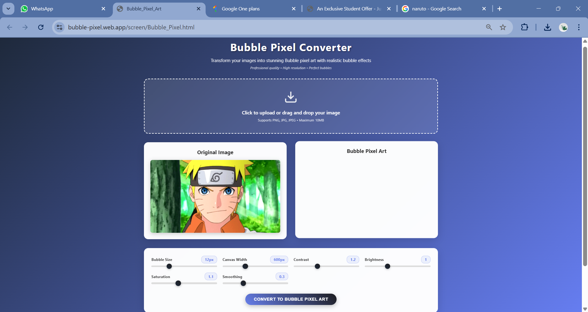 Upload Page Screenshot